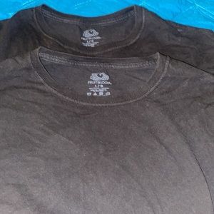 Fruit of the Loom Men’s Crew T-Shirt / TWO / BLACK / Size Large